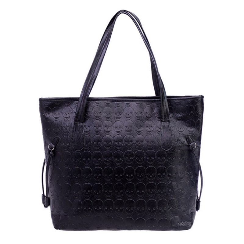 Leather Skull Tote Shoulder Bag - Not sold in stores