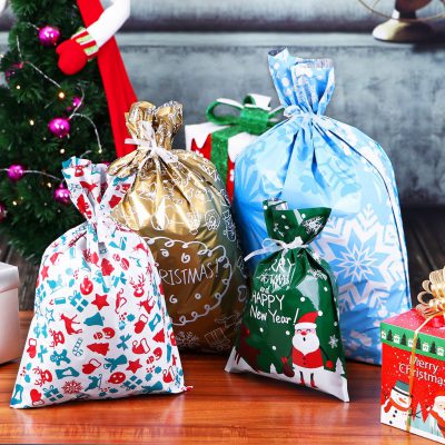 Drawstring Christmas Gift Bags - Not sold in stores