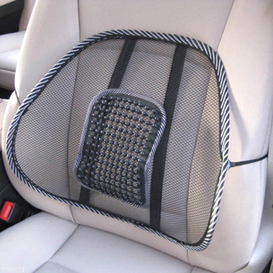 Cool Vent Cushion Mesh Back Lumbar Support Office Home Car Seat Chair Truck Seat, Black