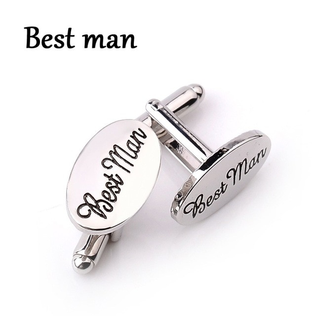 13 stilova Muška moda Srebrni ovalni vjenčani nakit Manžete Groom Best Man Best Friend