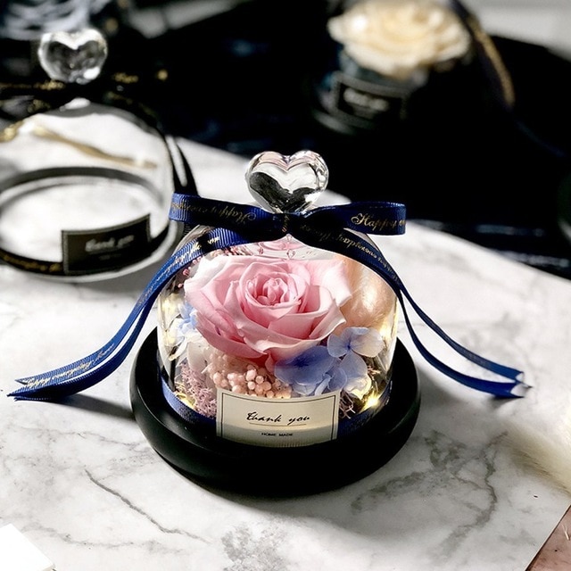 Exclusive Rose in Glass Dome with Lights Real Rose Beauty And The Beast Preserved Rosevalentines day 5.jpg 640x640 5