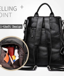 soft genuine leather tote casual backpack