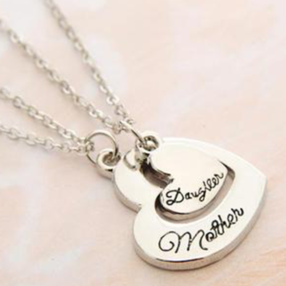 2pc Selling Jewelry Mother S Day Gift Splicing Necklaces Wholesale Mother Daughter Love Letters Pendant Necklace