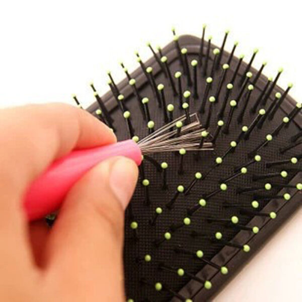 1 PC Fashion New Hair Brush Comb Cleaner Embedded Tool Plastic Cleaning Removable Handle Random Color 2