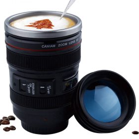 400ml Stainless Steel Camera Lens Mug With Lid New Fantastic Coffee Mugs Tea Cup Novelty Gifts