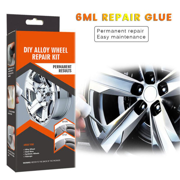 DIY Alloy Wheel Repair Adhesive Kit 5 Minutes General Purpose Silver Paint Fix Tool for Car 4 1