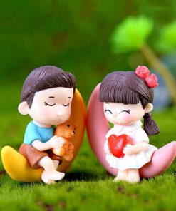 2pcs Set New Arrival Moon Couple PVC Romantic Figurines Craft Decorative Ornaments For Bonsai Home Table 4