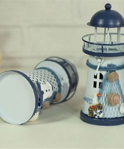 Iron Tower Candle Holder Mediterranean style Lighthouse Wrought Holiday Candlestick Home Wedding Party Decor 3