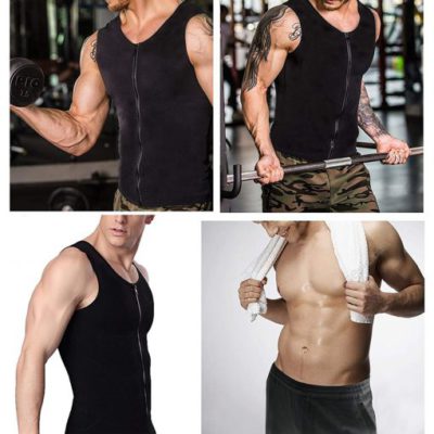 Men Waist Trainer Vest for Weight loss Hot Neoprene Fitness Corset Body Shaper Zip Sauna Tank 5 510x510