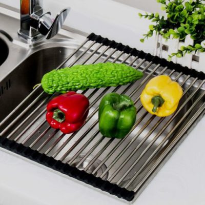 Popular Multifunctional Sink Storage Dish Drying Rack Holder Fruit Vegetable Drainer Colanders Insulation Tool Storage Foldable 5 510x510