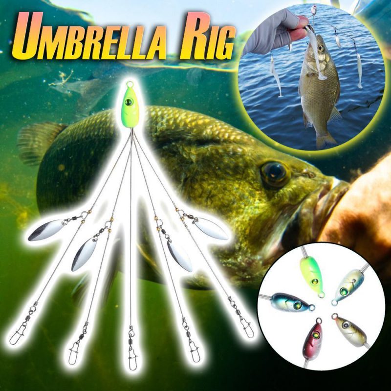 Bassdash Alabama Lure Bait Fishing Group Umbrella Rig Head 5 Arms