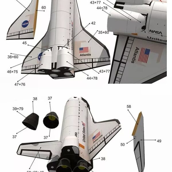 3D Paper Model Space Library Papercraft Cardboard House for Children Paper Toys 1 150 Shuttle Atlantis 1