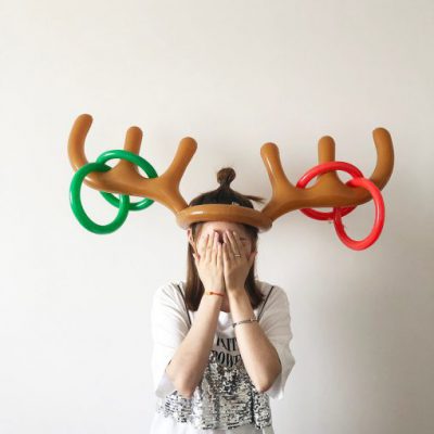 1 Set PVC Inflatable Antlers Shape Toy Christmas Family New Year Party Fun Throw Ring Interactive 510x510 1