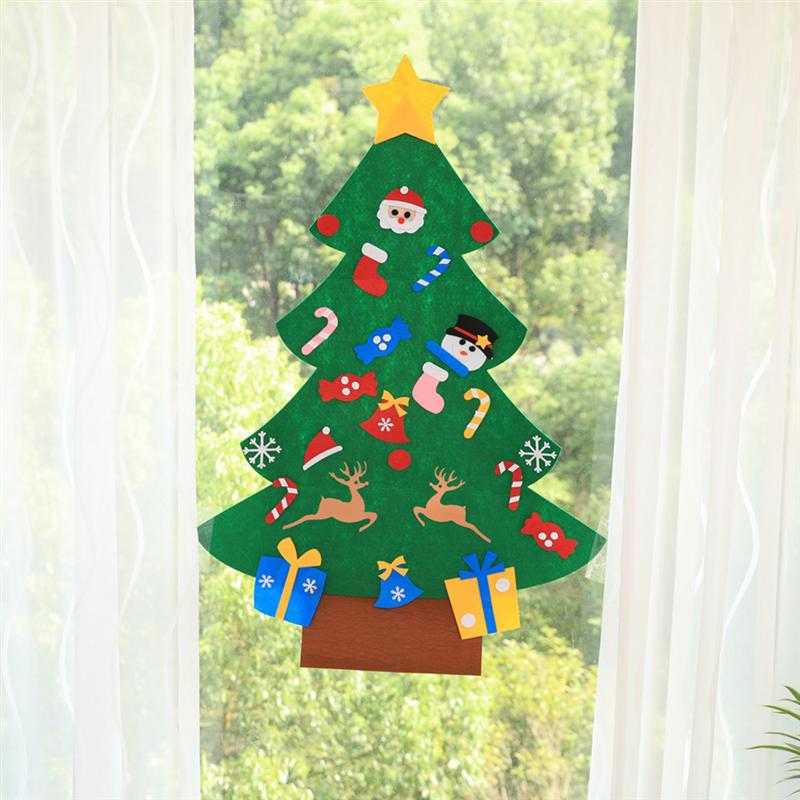 1 Set of DIY Christmas Tree Creative Funny Felt Magic Puzzle Craft Toys Decoration for Christmas 4