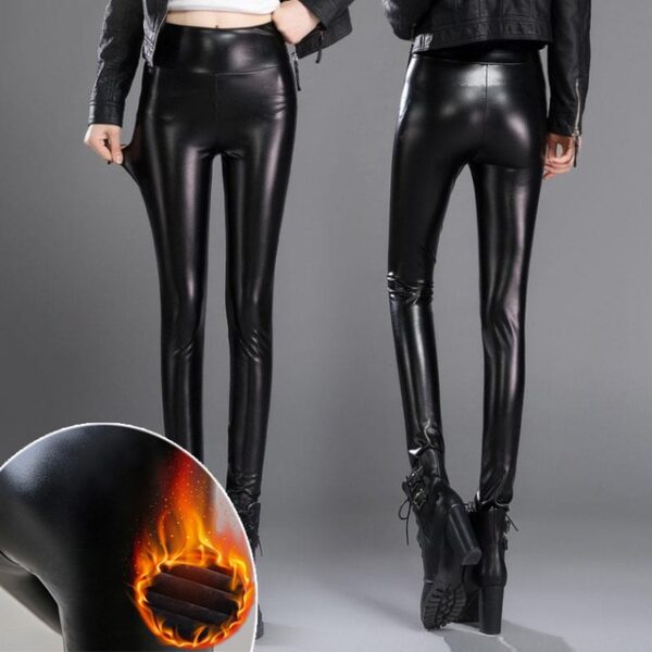 New Arrival Stretch Fit Black Summer PU Leather Shaper High Waist Leggings Pants for Women