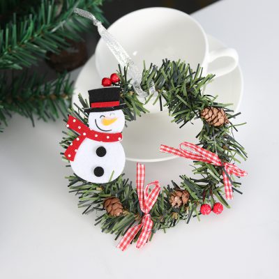 New Small Christmas Wreath Cartoon With Pines Merry Christmas Wreaths Mini Xmas New Year Garland Nice