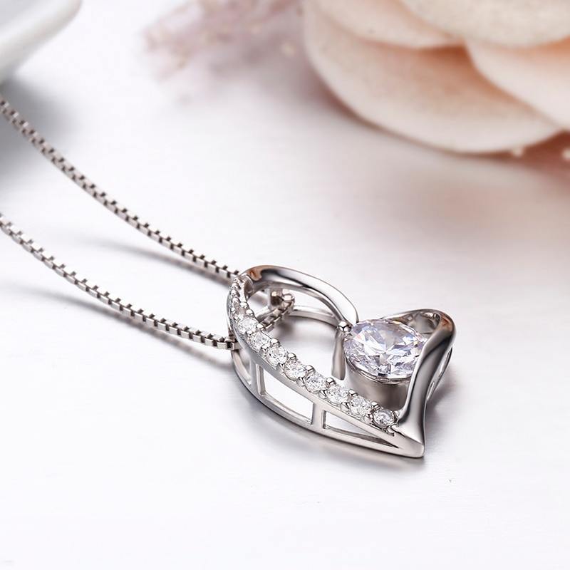 Silver Love Heart Necklace - Not sold in stores