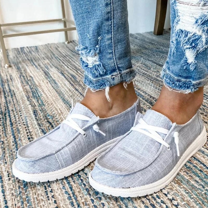 Women's Canvas Lace-Up Loafers - Not 