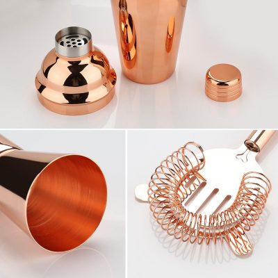 Cocktail Bartender Shaker Making Set Kit (Rose Gold Edition)