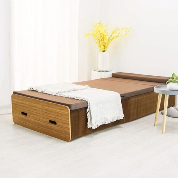 Creative folding bed with mattress bedroom furniture sofa chair bed kraft paper bed bearing weight 1000kg 4