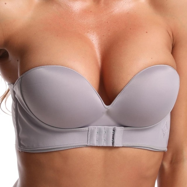 Women's Lingerie Strapless Front Buckle Lift Up Bra with