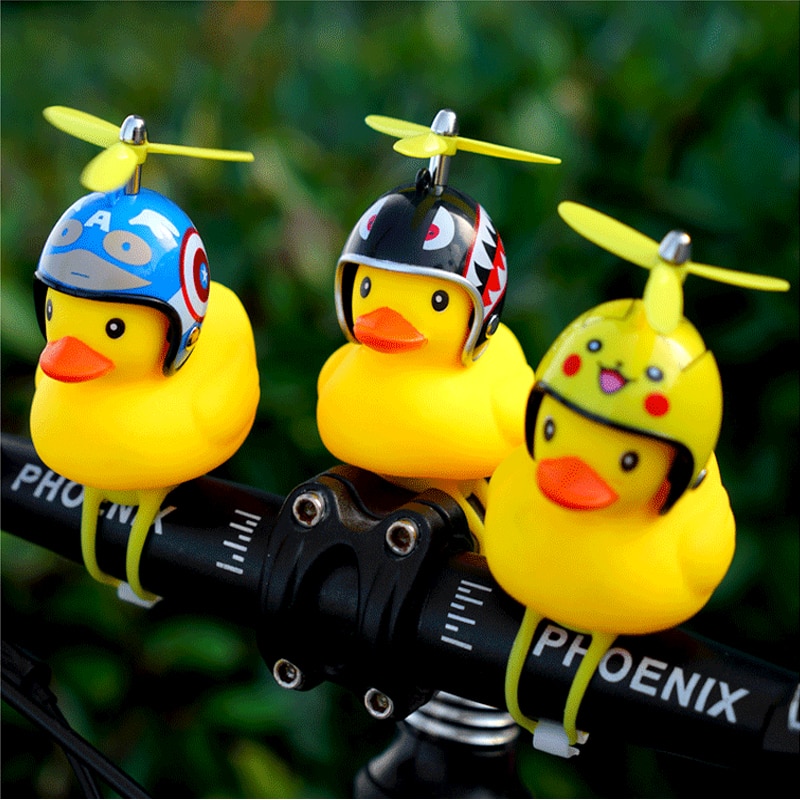 Wind Breaking Duck Tiktok Little Yellow Duck Helmet Electric Motorcycle  Bicycle Bell Turbo Duck With Helmet Horn Light