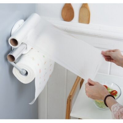 Self Adhesive Kitchen Paper Roll Holder Not Sold In Stores   Household Retractable Kitchen Roll Holder Paper Towel Holder Plastic Wrap Storage Rack 5 400x400 