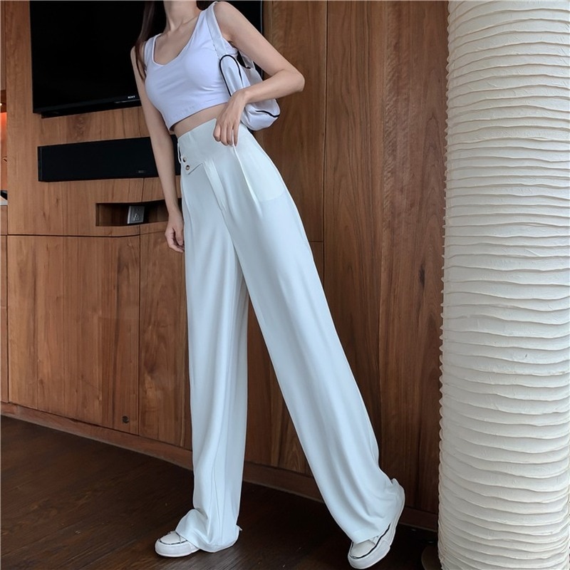  New Woman's Casual Full-Length Loose Pants - Solid