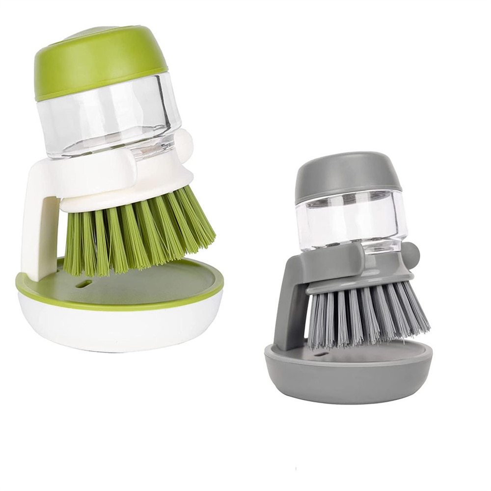 Kitchen Soap Dispensing Palm Brush Cleaning Brush With Detergent